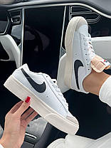 Жіночі Кросівки Nike Blazer Low Platform White Black / Найк Блейзер Платформ Низькі Білі з Чорним, фото 5