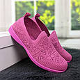 Мокасини жіночі малинові літні текстильні сліпони Gipanis 4459, фото 3