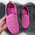 Мокасини жіночі малинові літні текстильні сліпони Gipanis 4459, фото 6