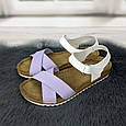 Босоніжки жіночі білі з бузковим шкіряні Inblu 4464, фото 4