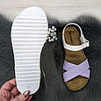 Босоніжки жіночі білі з бузковим шкіряні Inblu 4464, фото 9