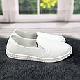 Мокасини жіночі білі еко-шкіра перфоровані SV 2224-5, фото 4