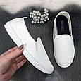 Мокасини жіночі білі еко-шкіра перфоровані SV 2224-5, фото 7