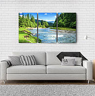Модульна картина Poster-land Гірська Річка Аrt-169_3А PK, код: 6503189