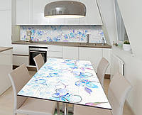 Наклейка 3Д виниловая на стол Zatarga «Ирисы на глине» 650х1200 мм для домов, квартир, столов ON, код: 6440908