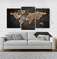 Модульна картина Poster-land Карта Світу Art-143_3 KM, код: 6501818