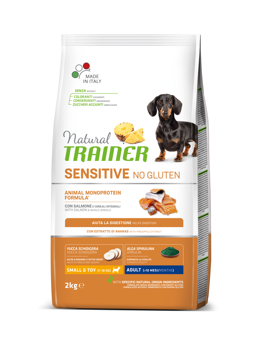 Сухий корм для собак дрібних порід супер преміум NATURAL TRAINER DOG SENSITIVE SMALL&TOY ADULT з Лососем, 2 кг
