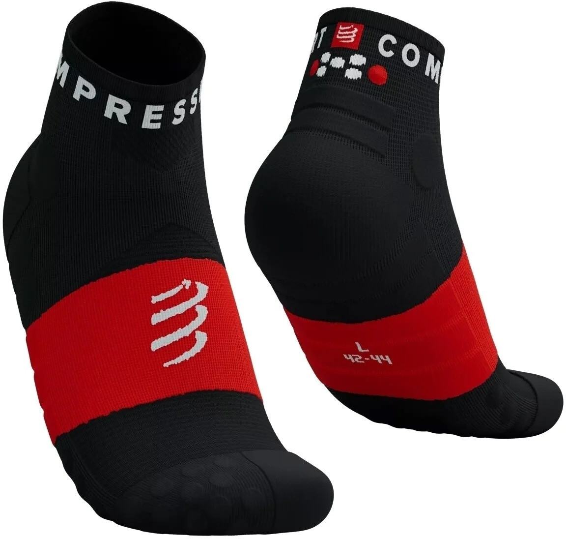 Шкарпетки спортивні для бігу Compressport Ultra Trail Socks V2.0 Low, Black/Red, T1 (35-38)