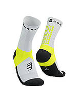 Эргономичные спортивные носки Compressport Ultra Trail Socks V2.0, White/Safe Yellow, T2 (39-41)