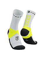 Ергономічні спортивні шкарпетки  Compressport Ultra Trail Socks V2.0, White/Safe Yellow, T2 (39-41)