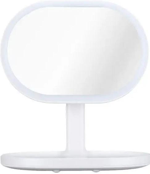 Овальне косметичне дзеркало з LED підсвічуванням на ніжці RD-89 Настільне дзеркало для макіяжу