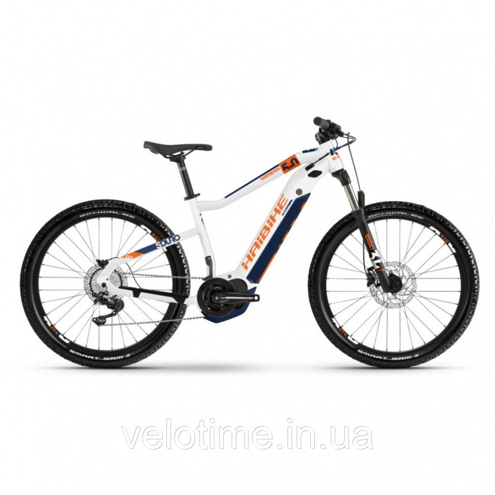 Haibike SDURO HardSeven 5.0 i500Wh 10 s.Deore 27.5 2020 (L, білий-помаранчевий-синій)