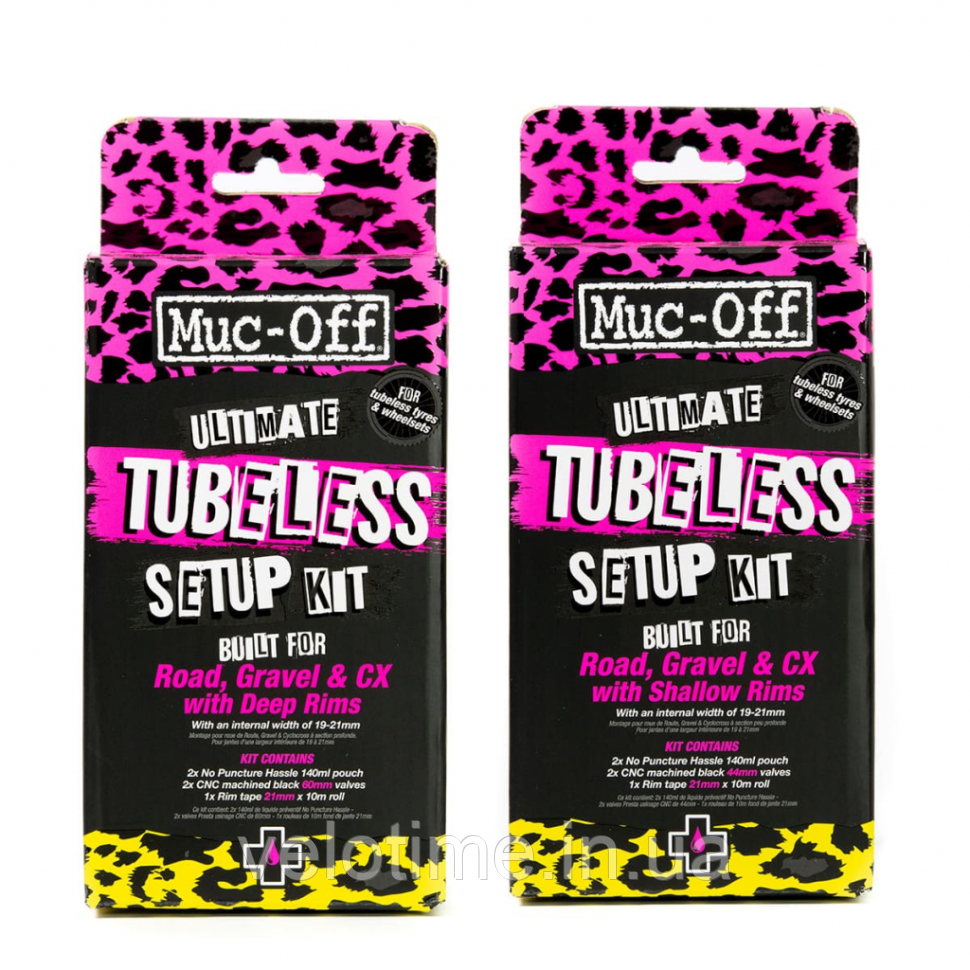 Комплект для беcкамеркі Muc-off Tubeless Kit Road (чорний-рожевий)