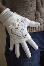 В'язані рукавички Білі