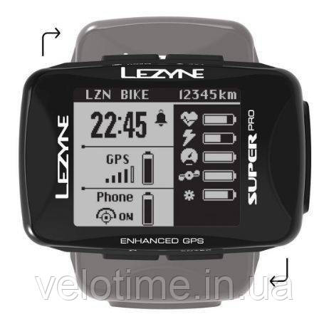 GPS комп'ютер Lezyne SUPER PRO GPS (чорний Y13)