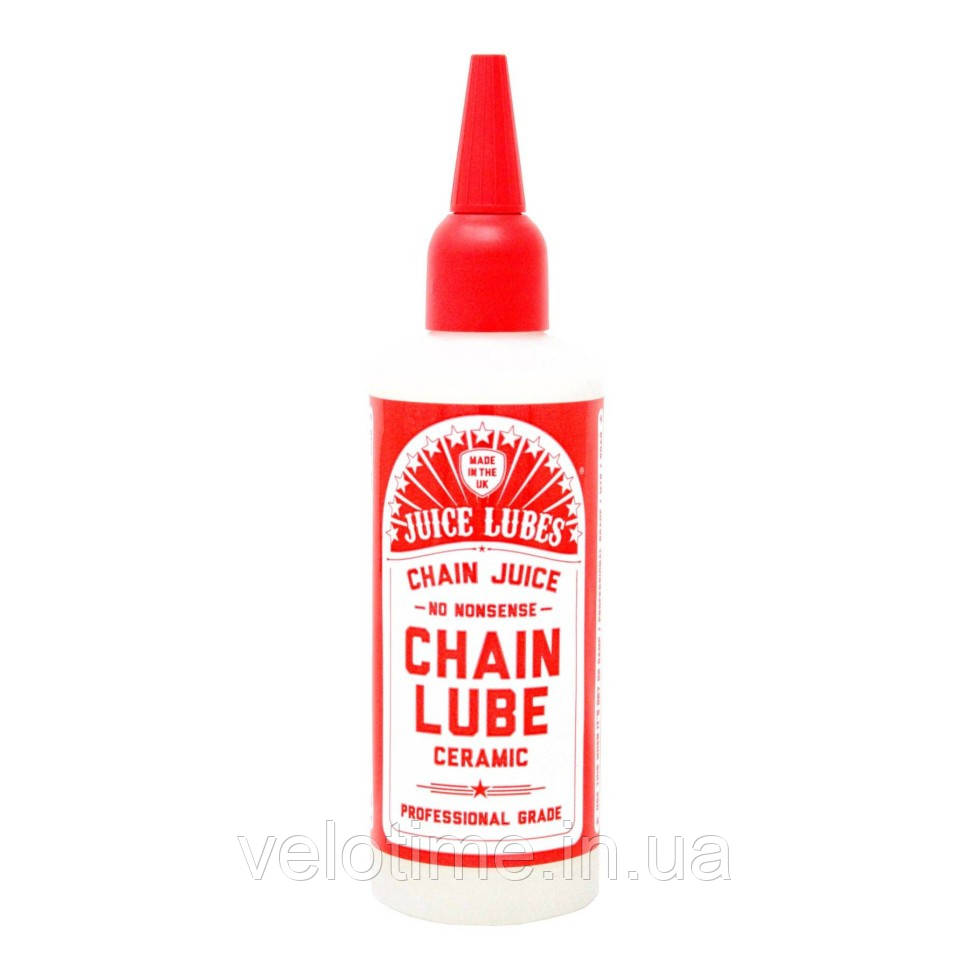 Мастило ланцюга керамічне Juice Lubes Ceramic Chain Oil 130мл (білий-червоний), фото 1