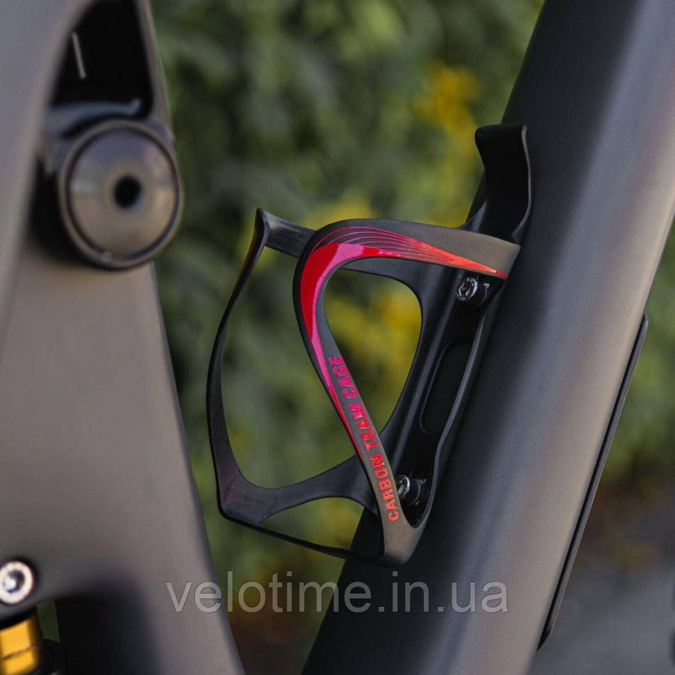 Флягодержатель Lezyne CARBON TEAM CAGE (чорний матово-червоний)