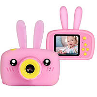 Цифровой детский фотоаппарат Х500, фотоаппарат Зайчик,камера розовая (KU2675)