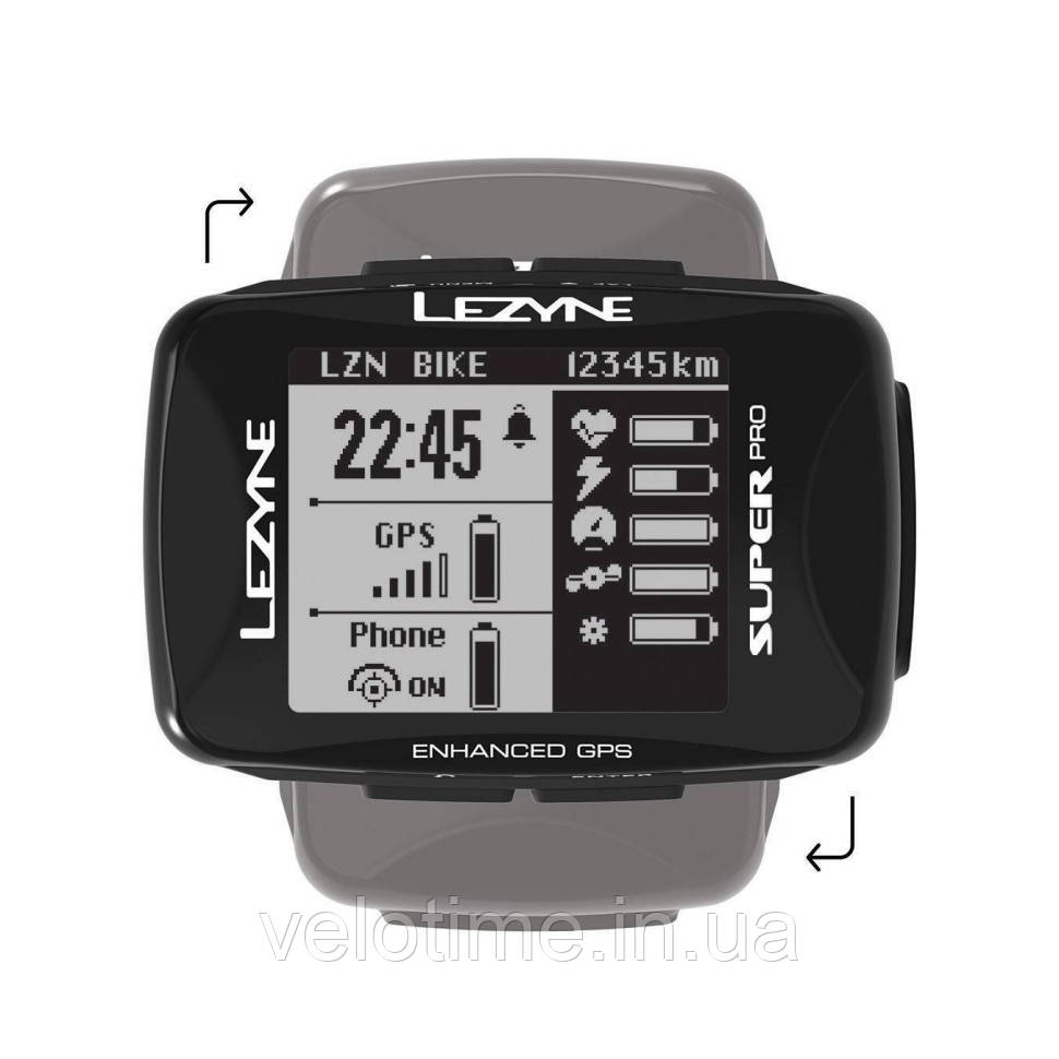 Комп'ютер Lezyne SUPER PRO GPS HR /ProSC LOADED (чорний)