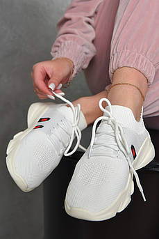 Кросівки жіночі білого кольору текстиль 158203M
