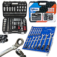 Набор инструментов 108 ед.PROFLINE 61085 + Набор ключей 14ед (8-24мм) с трещоткой и карданом PROFLINE 60239
