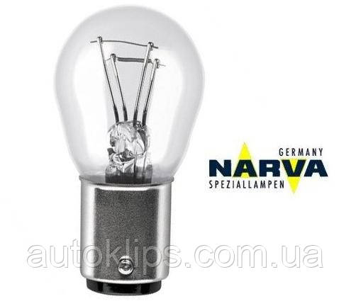 Лампа 12V P21/5W цоколь BAY15d (габарит/стоп) NARVA 17916 - фото 1 - id-p406083745