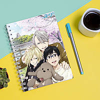 Скетчбук Sketchbook блокнот для рисования с принтом Yuri on Ice - Юры на льду 7 А3 Кавун 48 HR, код: 8301635