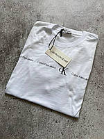 Чоловіча футболка біла Calvin Klein повсякденна брендова футболка чоловіча кельвін кляйн