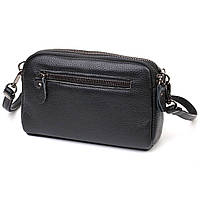 Интересная сумка-клатч в стильном дизайне из натуральной кожи 22086 Vintage Черная высокое качество