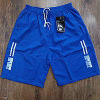 Мужские спортивные шорты, плащевка "Золото" Art: 791-1 Синие Опт(упаковками по 12 шт.)