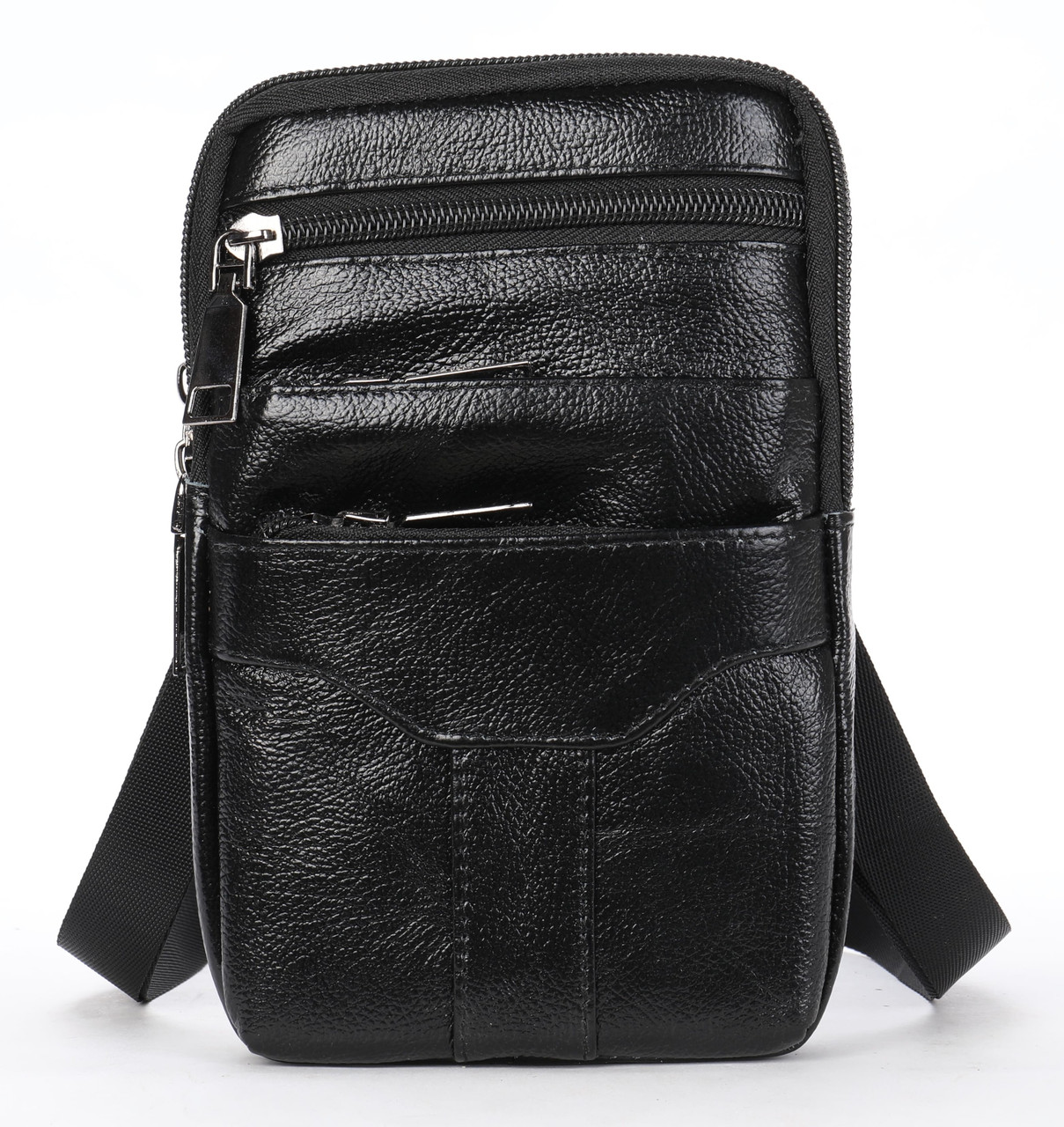Небольшая кожаная поясная сумка Vintage 20359 Черный высокое качество - фото 2 - id-p2190060541