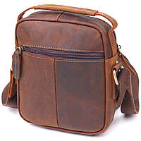 Винтажная мужская сумка из натуральной кожи 21293 Vintage Коричневая высокое качество