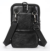Небольшая кожаная поясная сумка Vintage 20359 Черный хорошее качество