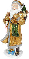 Новорічна фігурка Санта з дзвіночками 21х18.5х45 см, золото Bona DP73726 NC, код: 6675270