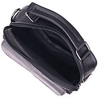 Практичная мужская кожаная сумка 21396 Vintage Черная хорошее качество