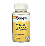 Витамины Solaray Vitamin D-3 K-2 120 vcaps (1086-2022-10-1038) FE, код: 8380615