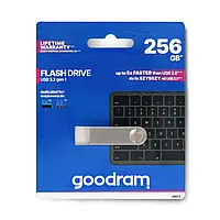 Флэш-накопитель GoodRam - USB 3.2 gen. 1 - UNO3 Silver - 256 ГБ