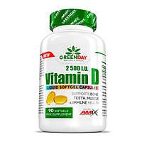 Витамин D для спорта Amix Nutrition GreenDay Vitamin D3 2500 IU 90 Softgels LW, код: 7620846