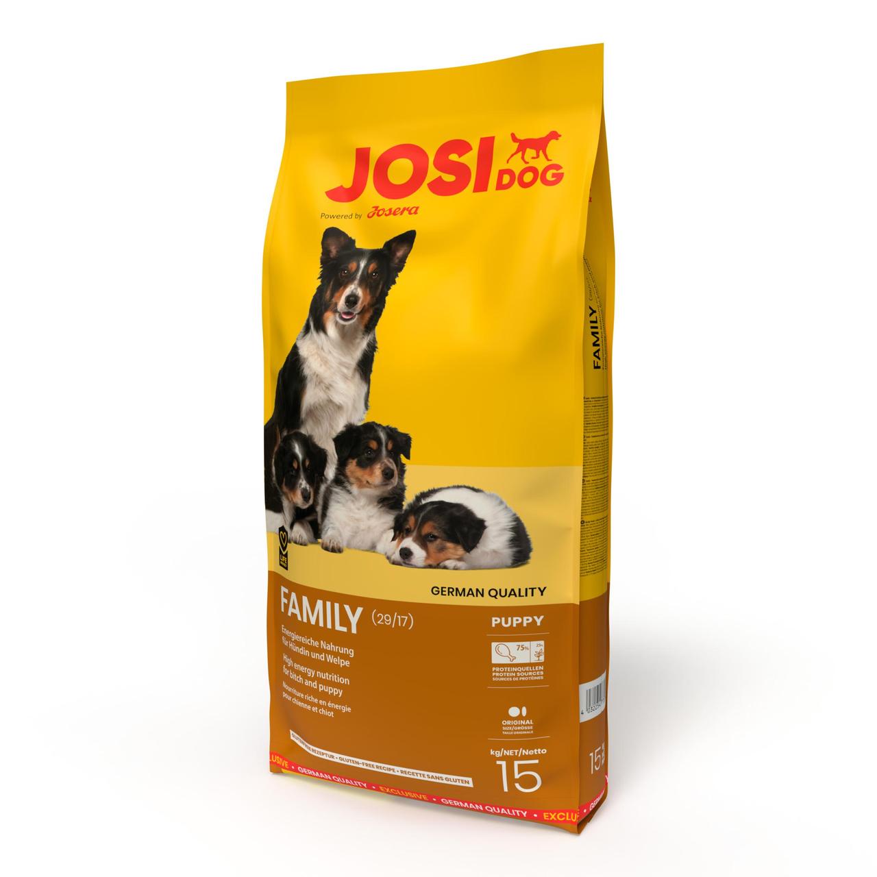 Сухий корм для вагітних собак і цуценят JosiDog Family з м'ясом свійської птиці 18 кг