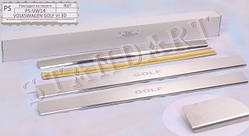 Захист порогів - накладки на пороги Volkswagen GOLF VI 3-дверцята з 2008 р. (Standart)