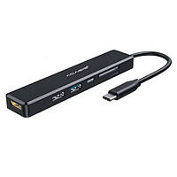 USB hub Acasis CM069 с разъемом Type-C и поддержкой быстрой зарядки 60W Черный TP, код: 8326948