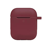 Чехол с карабином Silicone Case Airpods 1 Airpods 2 Rose red PR, код: 8322230