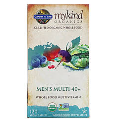 Вітаміни для чоловіків 40+ Garden of Life KIND Organics Men's Multi 40+ 120 таблеток