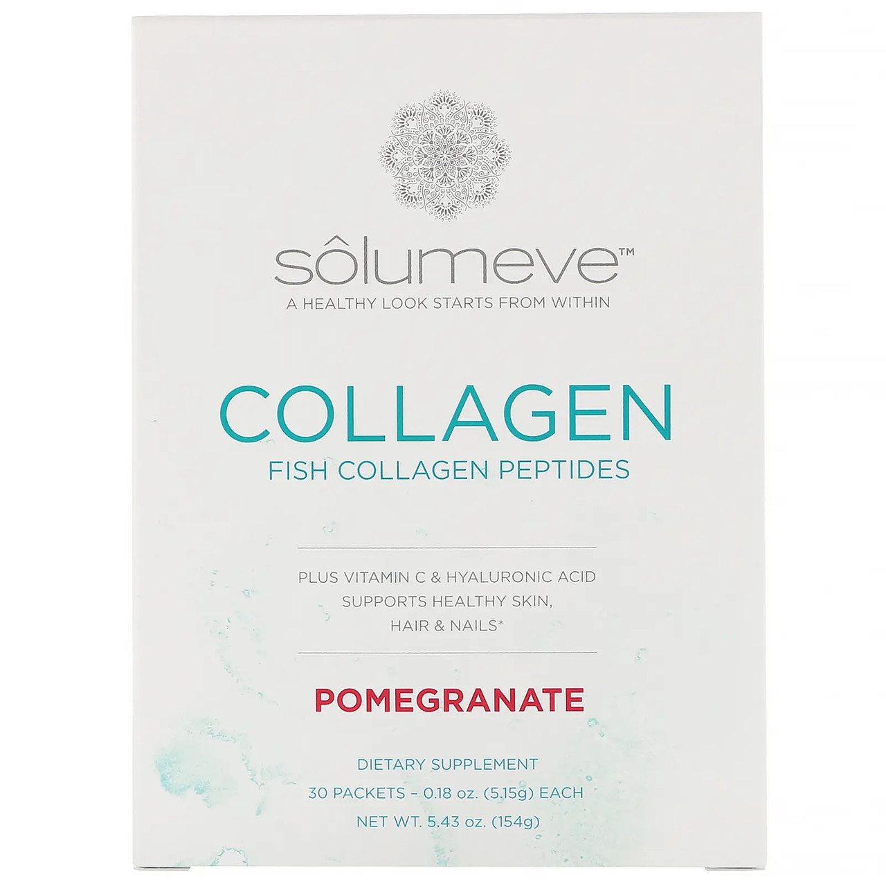 Колаген пептиди смак гранату Solumeve Collagen Peptides 30 пакетиків по 5,15 г
