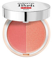 Двойные компактные румяна Pupa Extreme Blush Duo 130 Matt Salmon Radiant Peach, 4 г