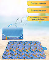 Килимок-підстилка для пікніка Yisidan Кораблі блакитний 200 см * 200 см + Подарунок НіжКредитка