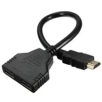 HDMI разветвитель 2 порта с поддержкой разрешений 720p,1080i и 1080p + Подарок НожКредитка