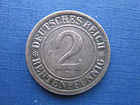 Монета 2 пфеннига Германия 1924 F