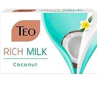 Мыло туалетное TEO Milk Rich Coconut 90г - нежное увлажнение с кокосовым маслом для мягкой и гладкой кожи