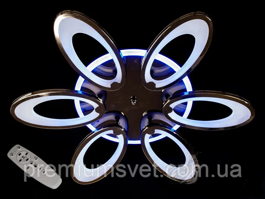 Люстра світлодіодна стельова 1673/6 BHR LED 3 color dimmer, фото 1